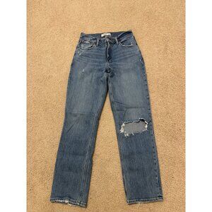 Abercrombie The '90s Straight Low Rise Curve Love - Size 27 - Medium Blue